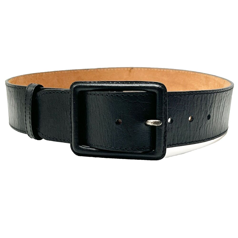 Vintage Liz Claiborne Black Leather Wide Womens Belt Size Small 30 Solid India